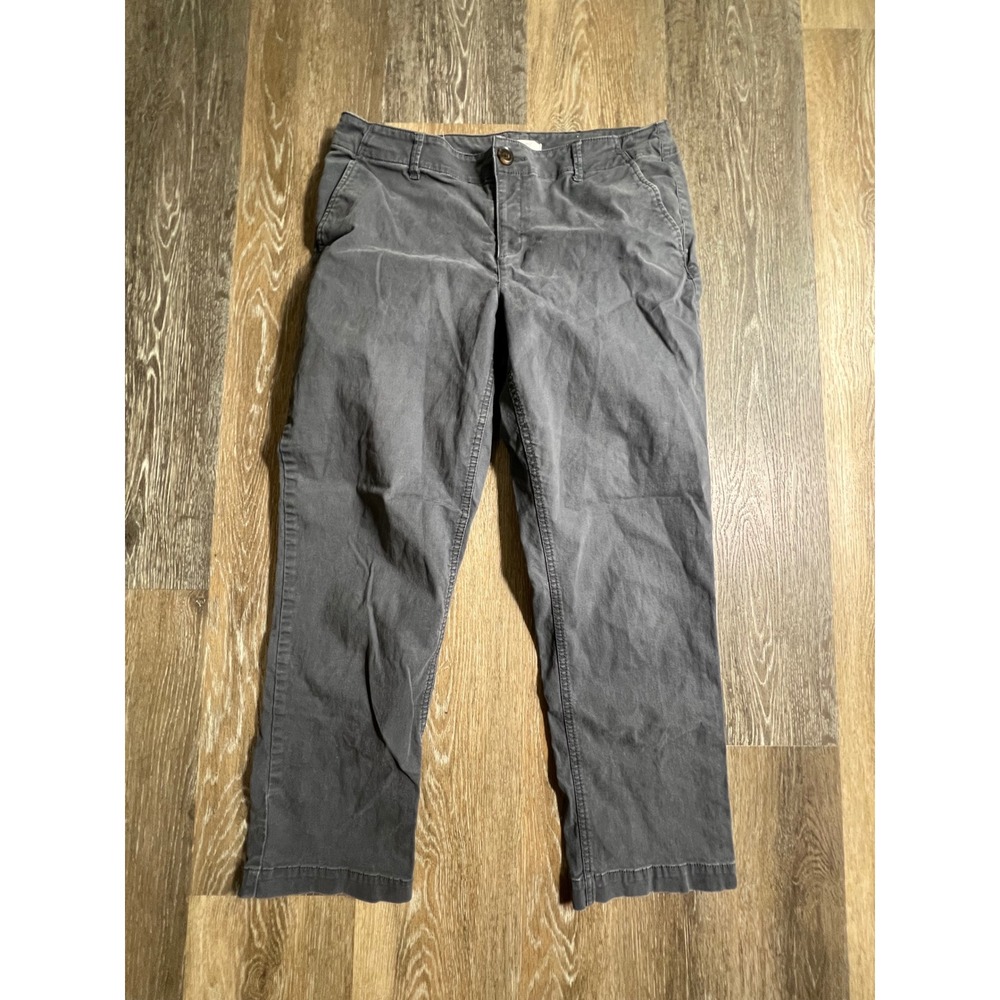 Loft Monroe‎ Slim Chino Pants Womens 8 Gray Excellent Mid Rise Casual Trousers